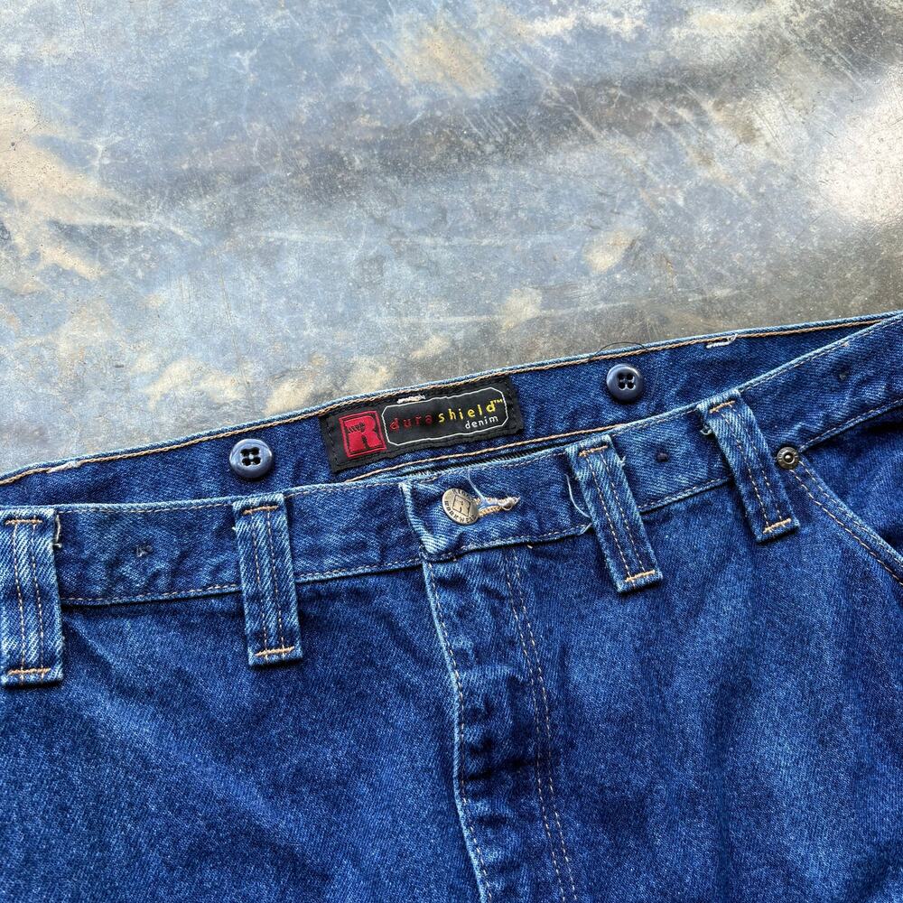Vintage Baggy Y2K Carhartt Style Double Knee Blue Jeans - Picture 3 of 4